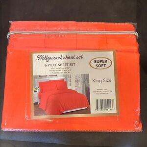 Super Soft King Size Orange Sheet Set
